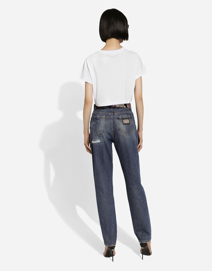 Dolce & Gabbana Jeans in denim con rotture Blu FTC3DDG8KQ9
