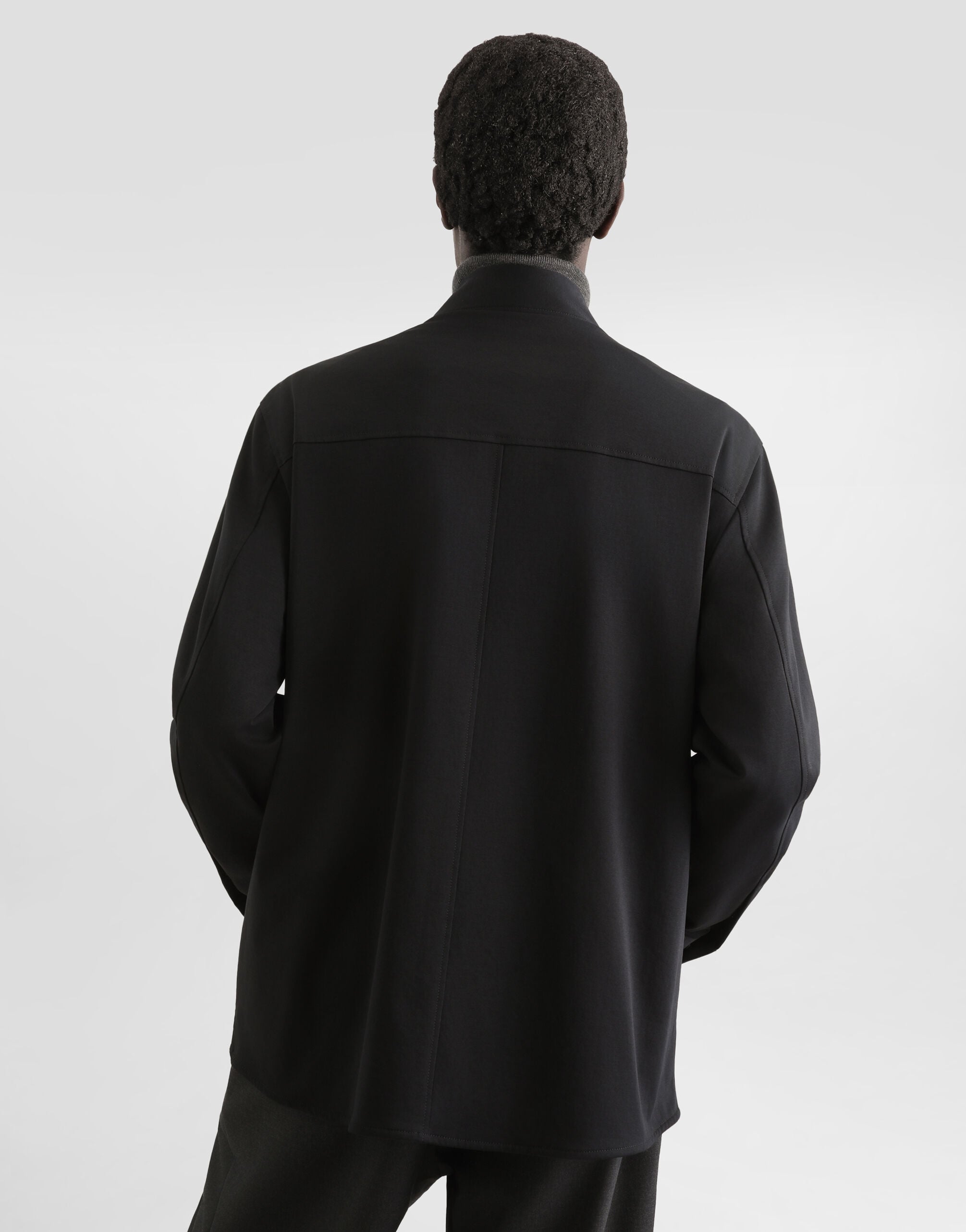 Technical fabric shirt with tag in Black for Men | Dolce&Gabbana® US