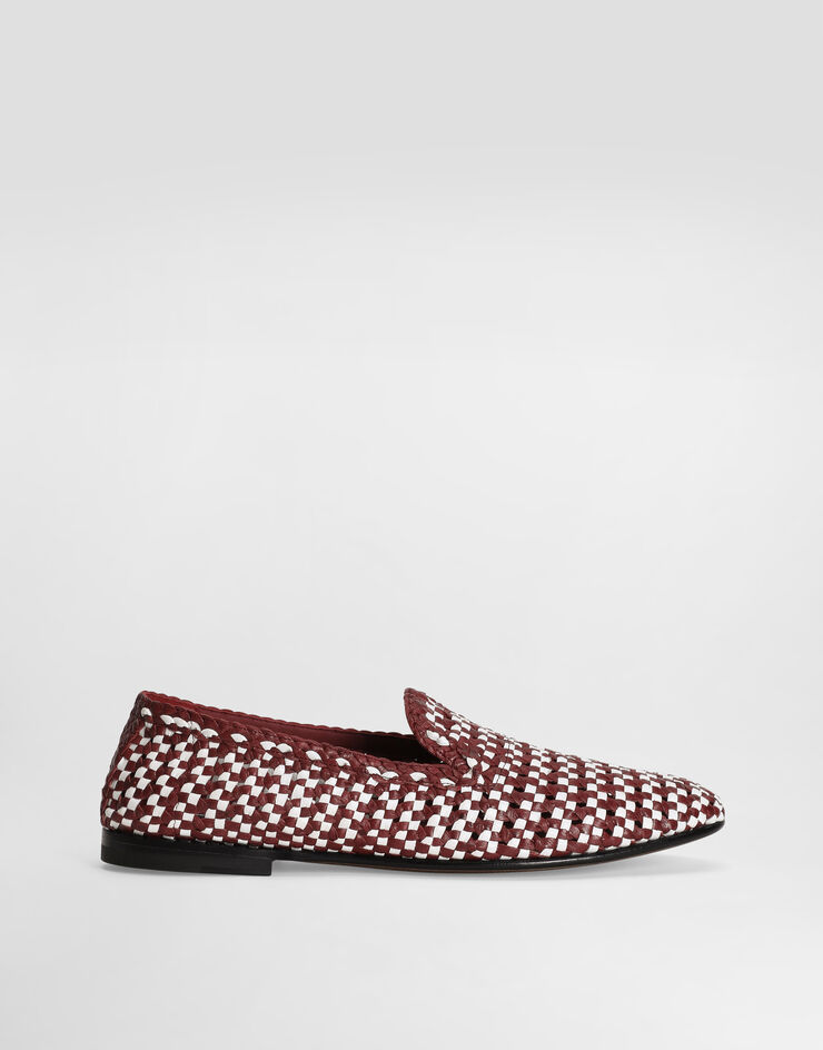 Dolce & Gabbana Slipper aus geflochtenem Leder Weiss A50687A9M51