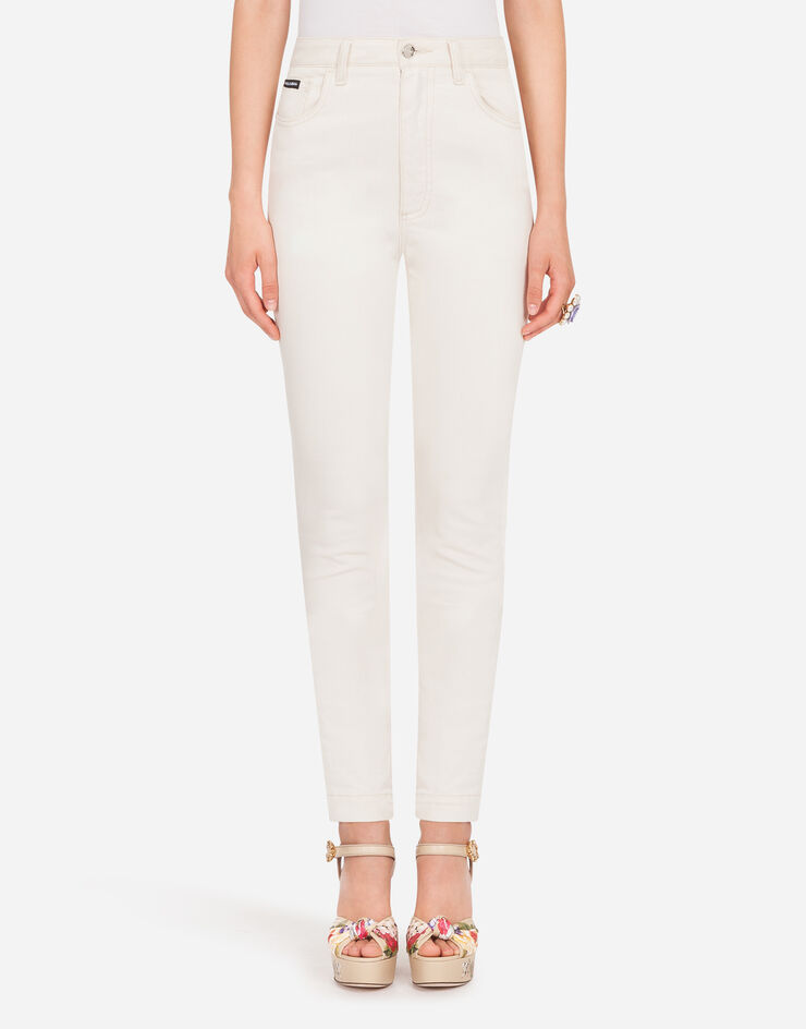 Dolce & Gabbana AUDREY-FIT JEANS IN STRETCH COTTON WHITE FTAH6DG8CH9