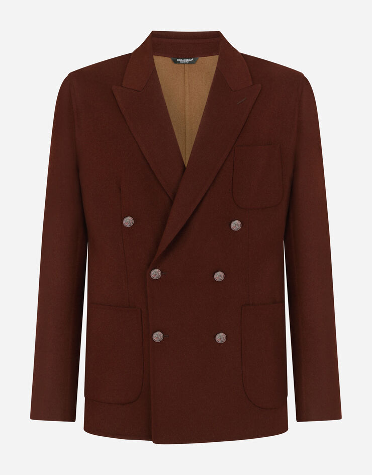 Dolce & Gabbana Veste croisée déstructurée en double laine Marron G2OV4THUMJR