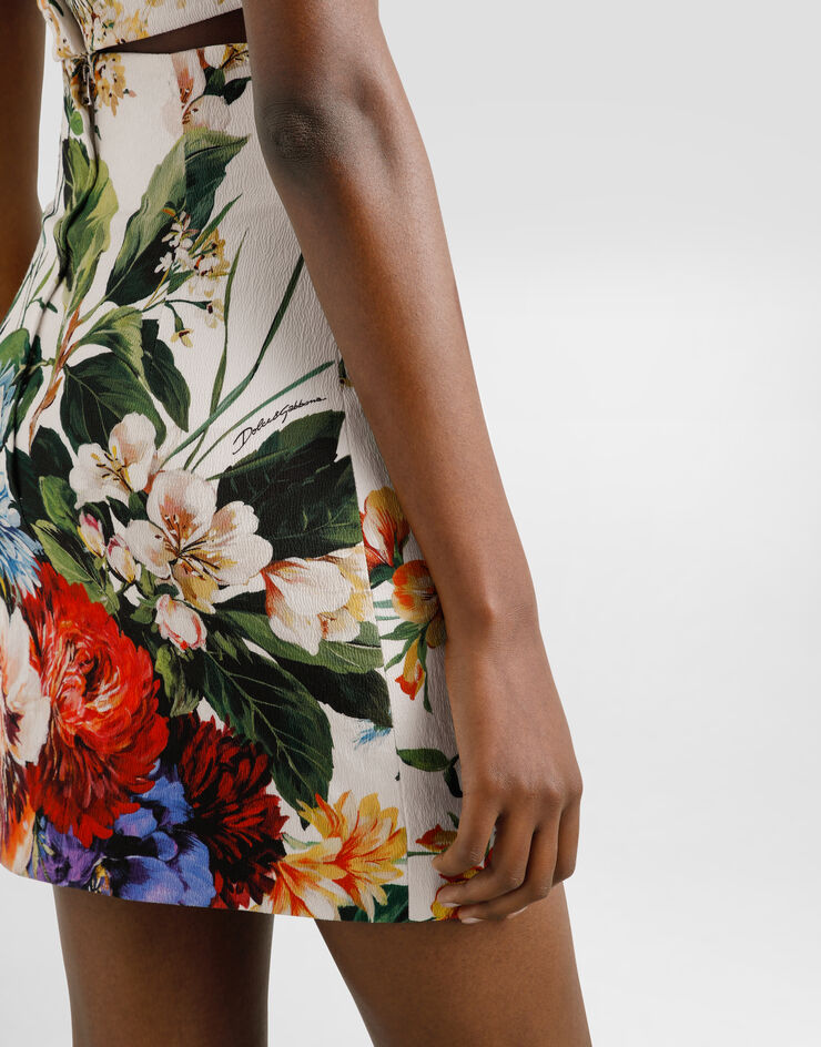 Dolce & Gabbana Minirock mit Blumenbouquet-Print Drucken F4C6HTFSRQU