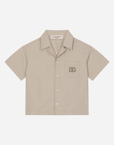Dolce & Gabbana Drill shirt with DG logo patch Print L44S11HI1S6
