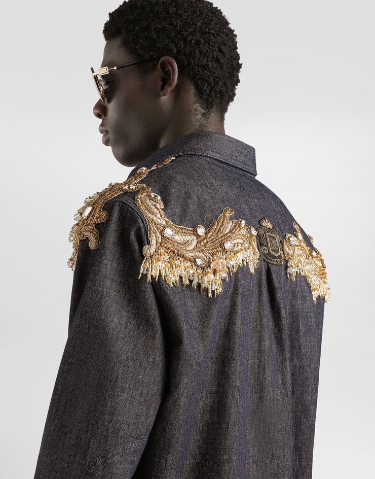 Dolce & Gabbana Denim shirt with patches Multicolor G5OD2ZG8OM3