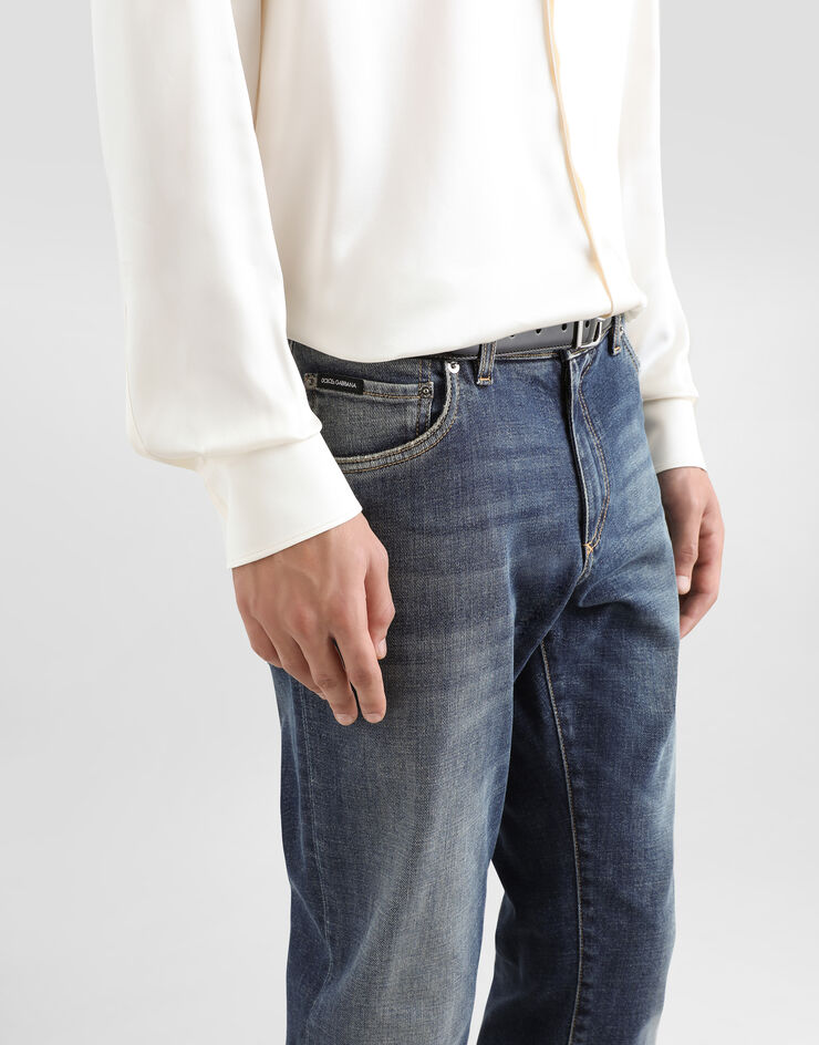 Dolce & Gabbana ジーンズ スリムフィット ストレッチ ウォッシュドライトブルー マルチカラー GY07CDG8GW9