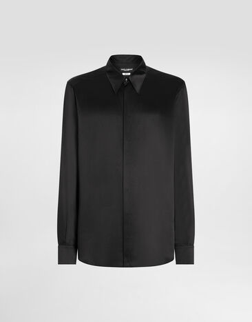 Dolce & Gabbana Silk satin Martini-fit shirt Black G5JL8TGK384