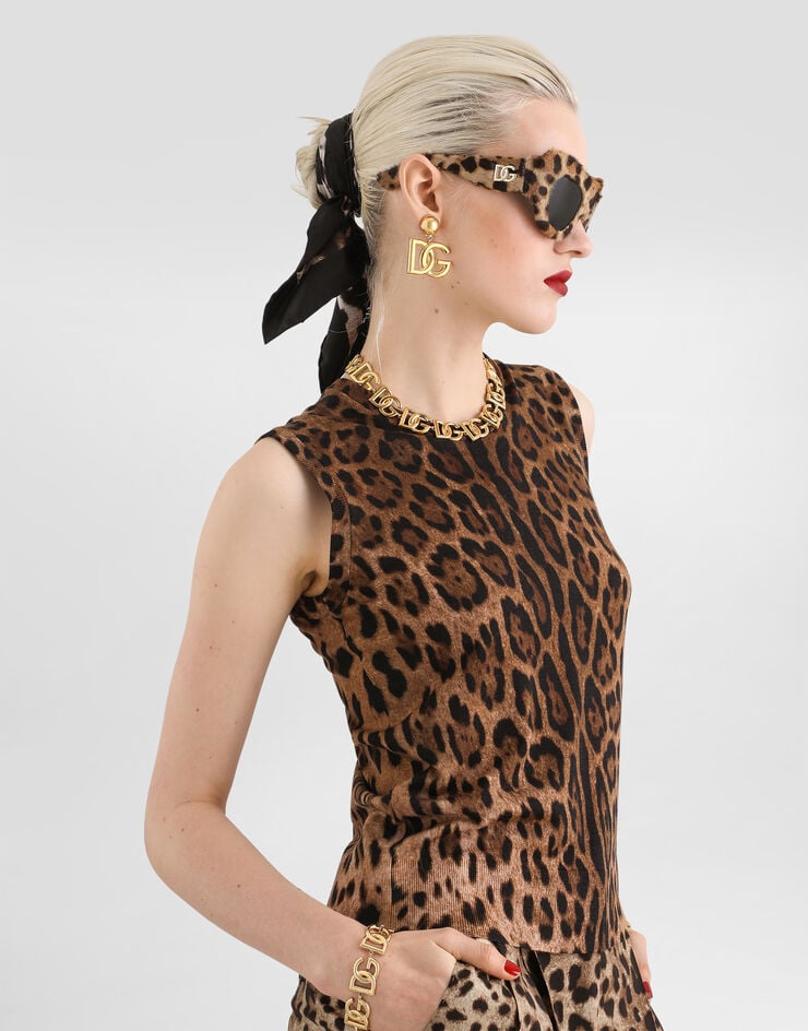 Dolce & Gabbana Leo-print wool top Dolce & Gabbana Leo-print wool top Print FXT02TJDVGG