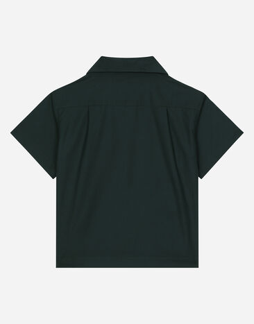 Dolce & Gabbana Poplin shirt with DG logo Green L43S74G7N1O