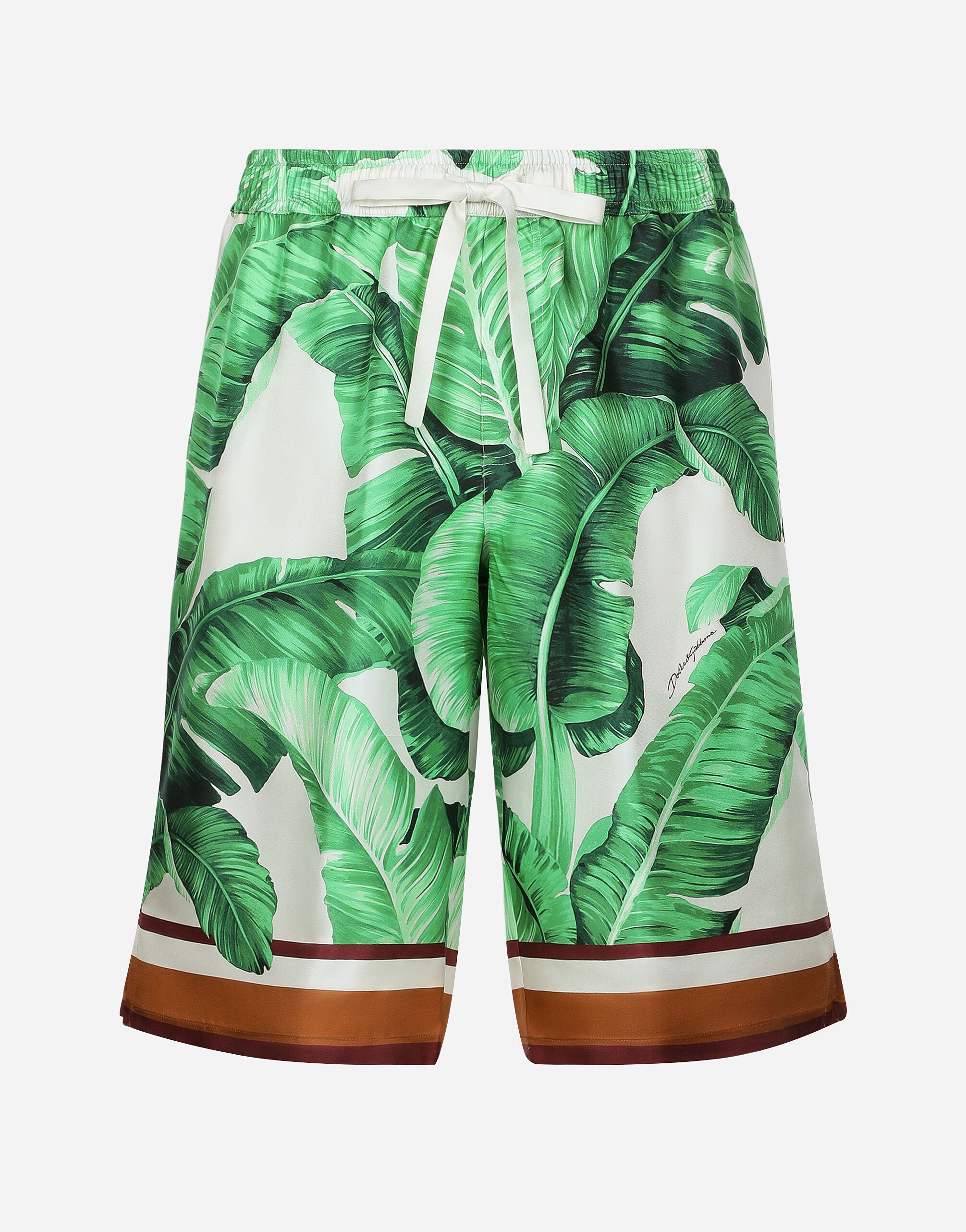 Dolce & Gabbana Banana-tree-print silk shorts Print GW0MATHS5RU