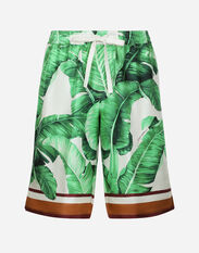 Dolce & Gabbana Banana-tree-print silk shorts Print G5IF1THI1QA