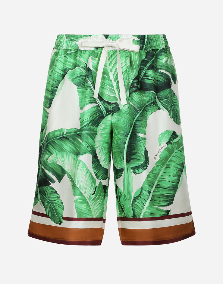 Dolce & Gabbana Banana-tree-print silk shorts Print GV37ATHI1P5