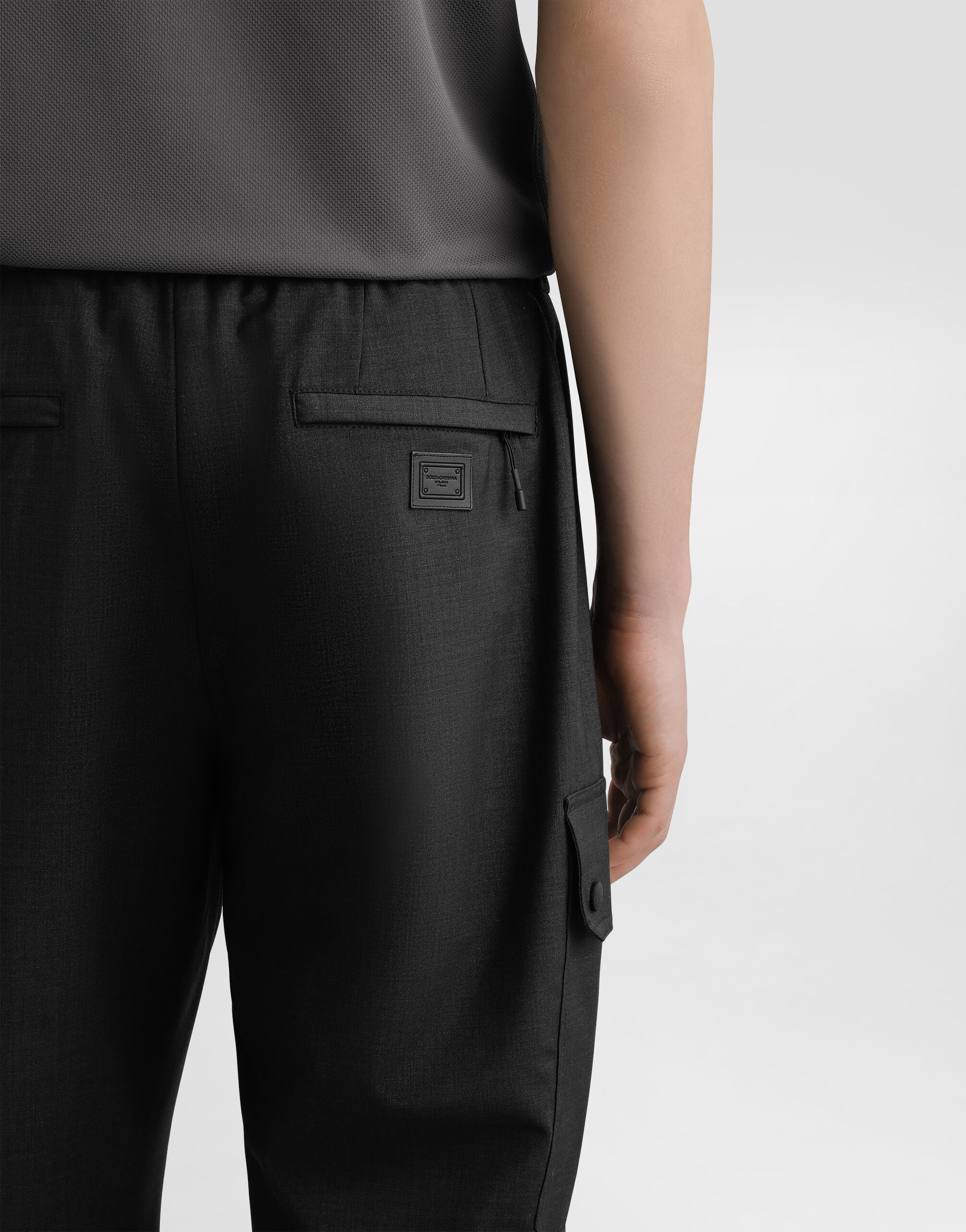 Greyのメンズ ウールキャンバス カーゴ パンツ | Dolce&Gabbana®