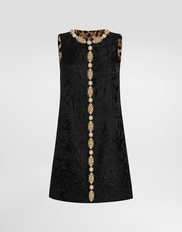 Dolce & Gabbana Brocade peony dres Black F6AMRZHJMQO