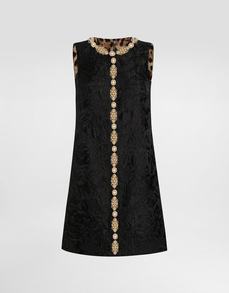 Dolce & Gabbana Brocade peony dres Black F6AMRZHJMQO