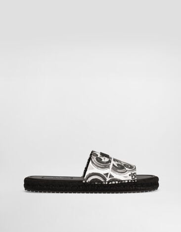 Dolce & Gabbana Sandalia estilo alpargata de lona con estampado de conchas Multicolor A80544AJ235