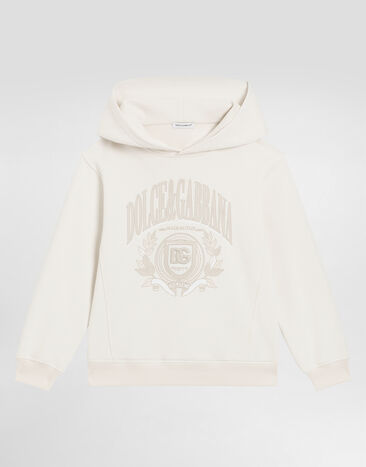 Dolce & Gabbana Kapuzensweatshirt mit Dolce&Gabbana-Logo Sahne L4JWLVG7O5B