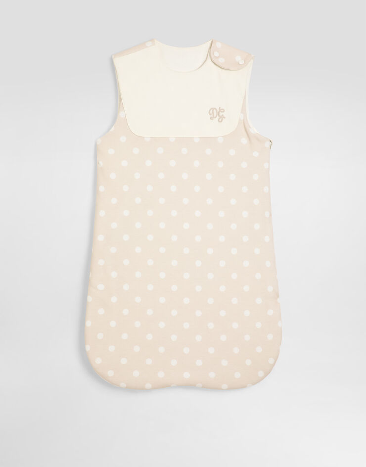 Dolce & Gabbana NewbornJerseybaby nest with polka dots and Dolce&Gabbana print Multicolor LNJAH6G7PJF