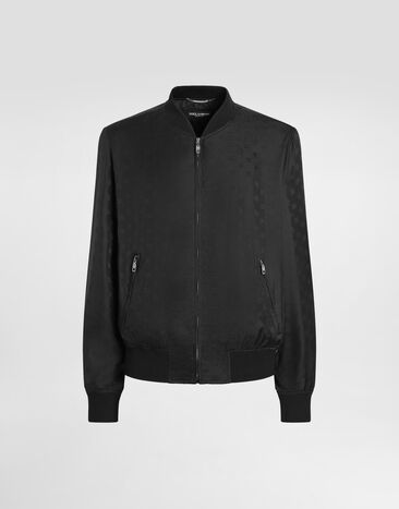 Dolce & Gabbana ロゴ シルク&ジャカード ボンバージャケット  ブラック G9PD5TFJ1JY