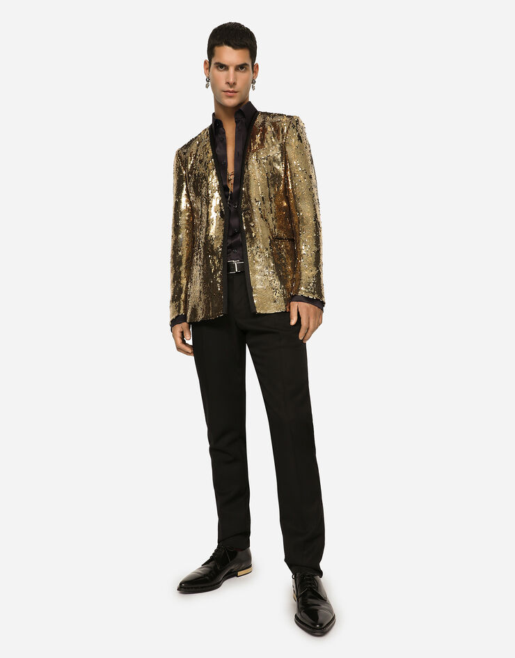 Dolce & Gabbana Sequined Sicilia-fit jacket Gold G2RE8THLMTJ