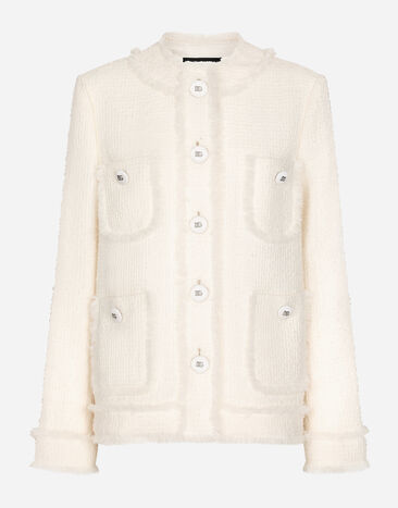 Dolce & Gabbana Single-breasted raschel tweed jacket Black F290XTFU28D