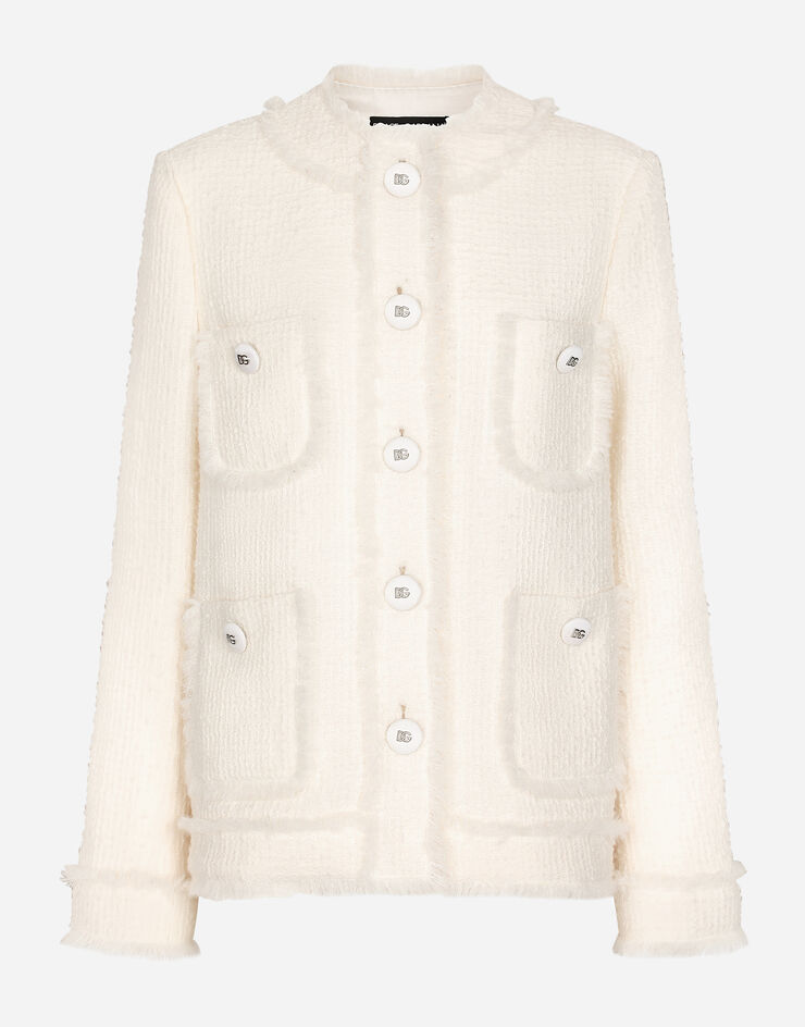 Dolce & Gabbana Veste droite en tweed Rachel Blanc F29TPTFMMHN