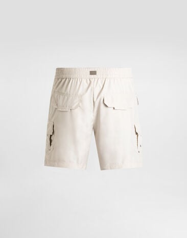 Dolce & Gabbana Bañador bóxer medio con placa Beige M4F42TONR46
