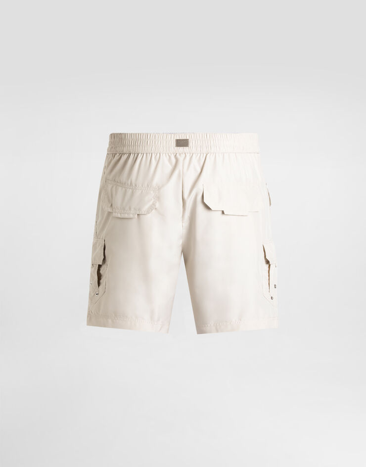 Dolce & Gabbana Mid-length swim trunks with tag Beige M4F42TONR46
