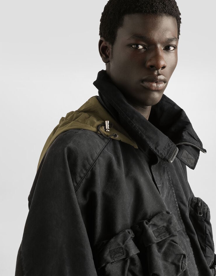 Dolce & Gabbana Waxed natté bomber jacket Black G9BPWTHUMVU