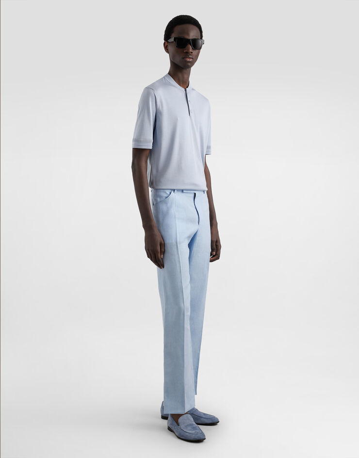 Dolce & Gabbana Linen trousers Azure GP0R1TFU4JB