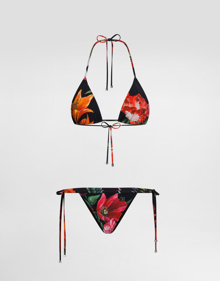 Dolce & Gabbana Flower-print triangle bikini Print O8A02JFSGXA