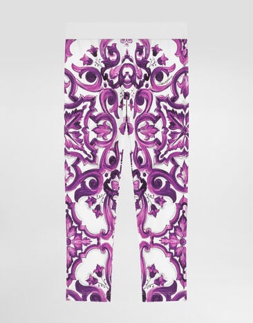 Dolce & Gabbana Majolica-print interlock leggings Multicolor L5JP5BHPGF4