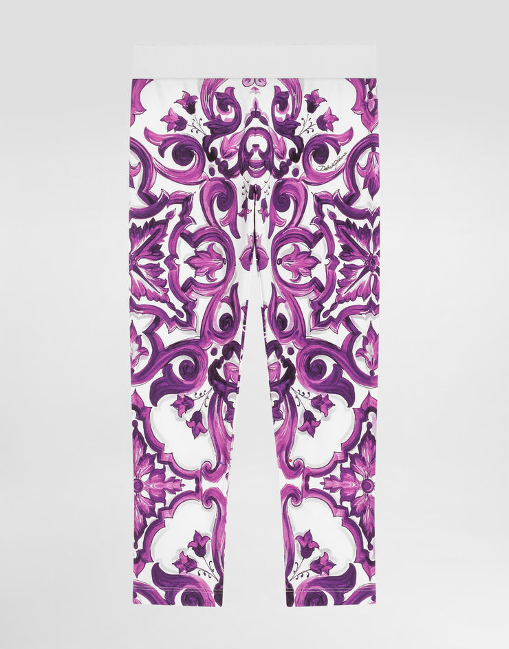 Dolce & Gabbana Majolica-print interlock leggings Multicolor L5JP5BHPGF4