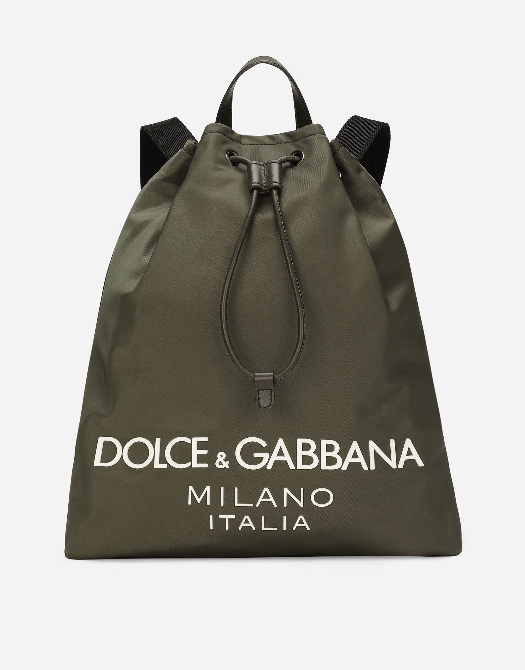 Dolce & Gabbana Rucksack aus Nylon Braun BM2331A8034