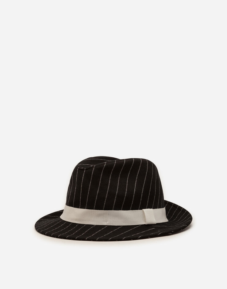 Dolce & Gabbana Pinstripe woolen fabric fedora hat MULTICOLORED FH430AFR2XI