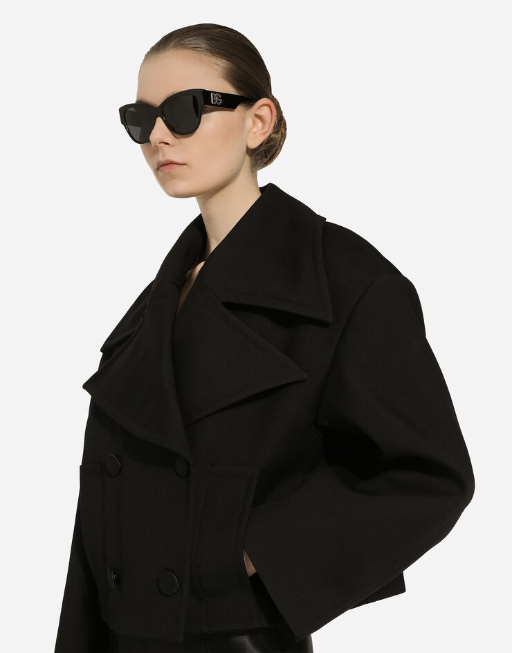 Dolce & Gabbana Свободная укороченная куртка из шерстяного габардина черный F9R82TFU272