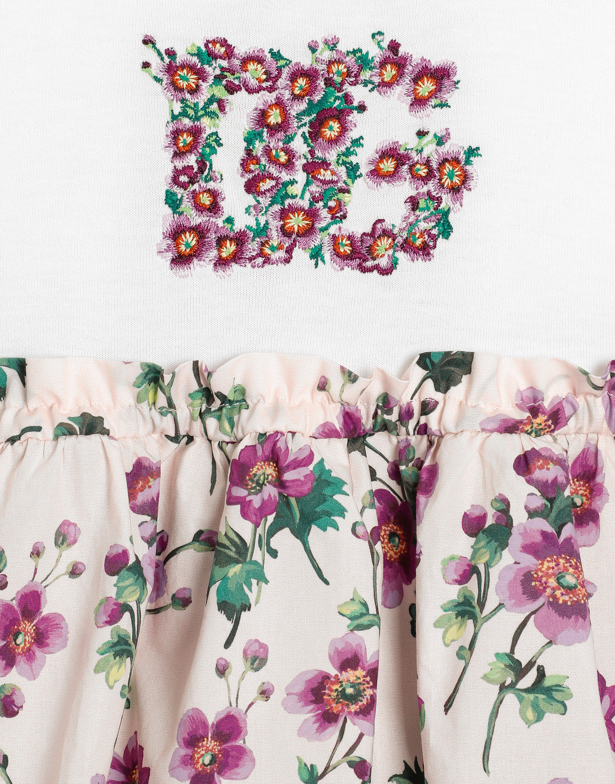 Multicolorのガールズ DGロゴ エンブロイダリー フラワー ジャージー