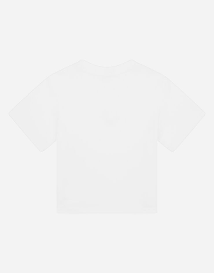 Dolce & Gabbana Jersey T-shirt with DG logo White L5JTAZG7B6N