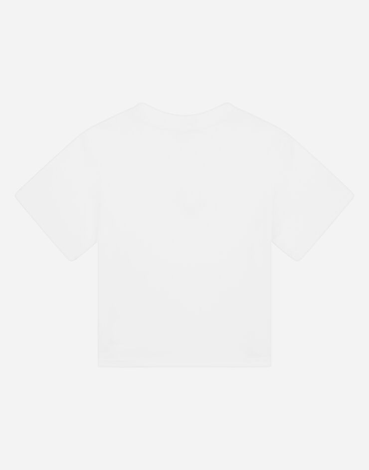 Dolce & Gabbana T-Shirt aus Jersey DG-Logo Weiss L5JTAZG7B6N