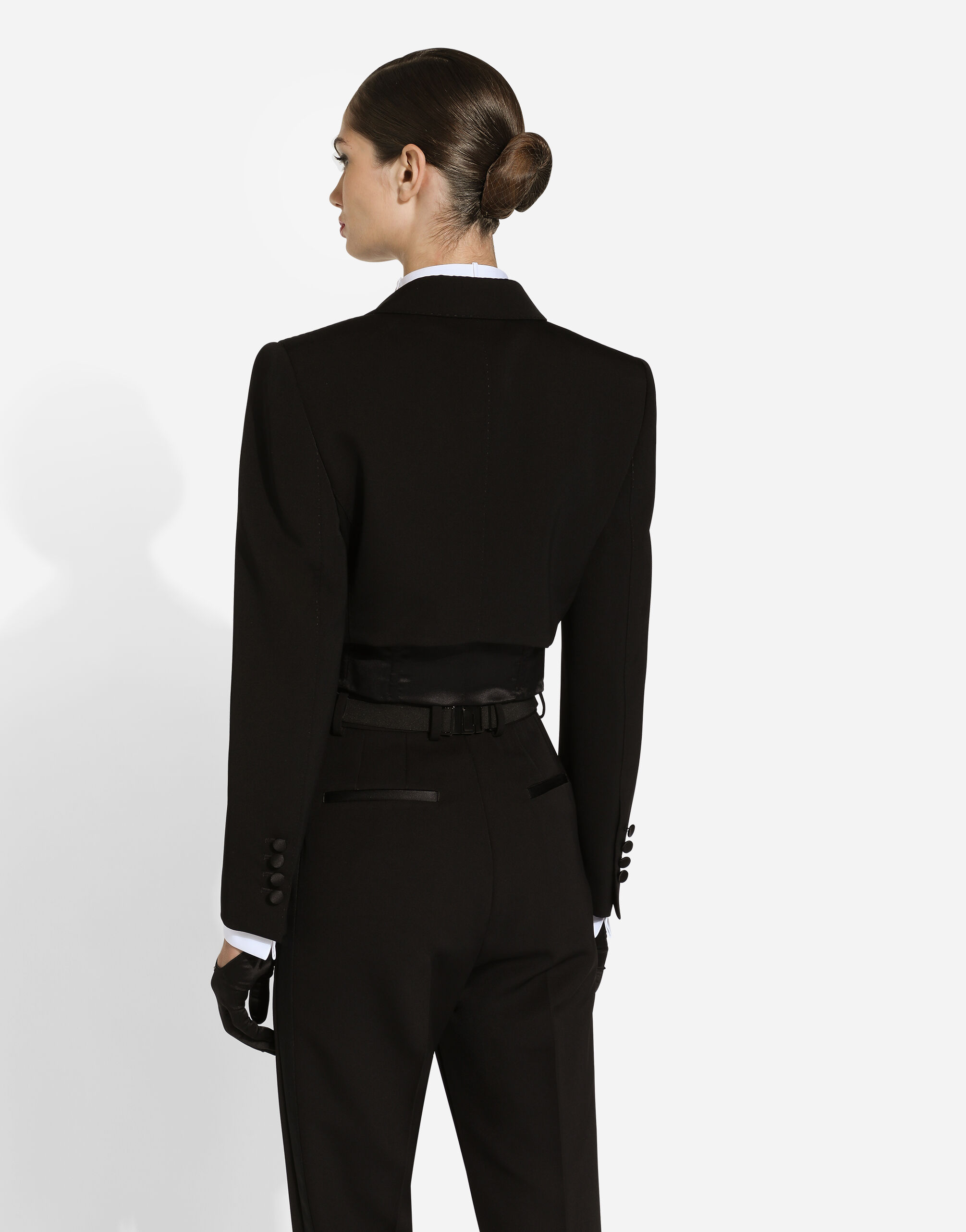 ジャケット DOLCE  GABBANA Women Jackets F2919TFU21E N0000 black Wool gabardine Spencer tuxedo jacket in Black for Women