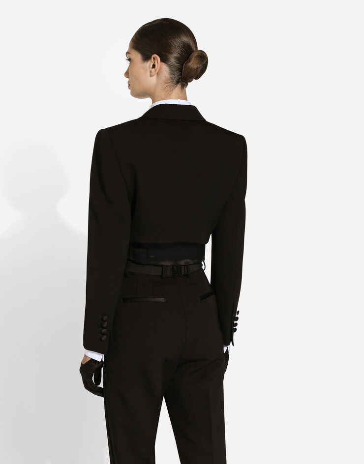 Dolce & Gabbana جاكيت سهرة سبينسر من صوف جبردين أسود F2919TFU21E