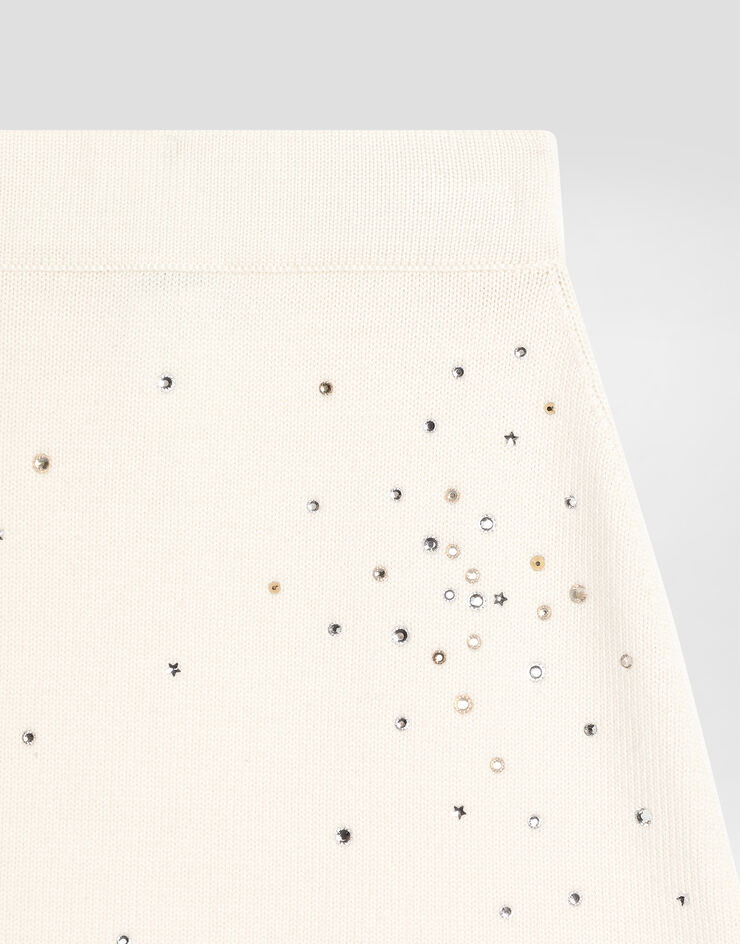 Dolce & Gabbana Falda de punto con strass Dolce & Gabbana Falda de punto con strass Beige L5KI05JDVFB
