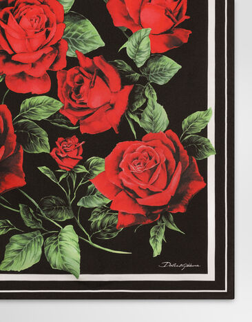 Dolce & Gabbana 50x50 rose-print silk twill scarf Print FN093RGDDW2