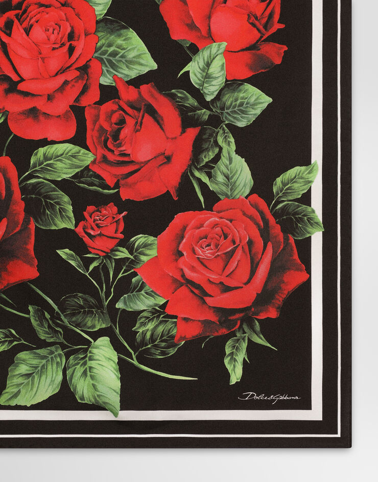 Dolce & Gabbana 50x50 rose-print silk twill scarf Print FN093RGDDW2