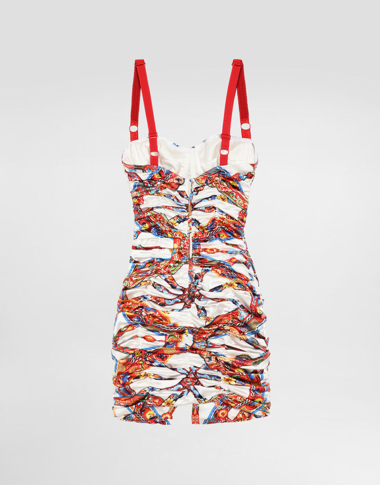 Dolce & Gabbana Carretto-print satin dress Multicolor F6TPXTFSICI