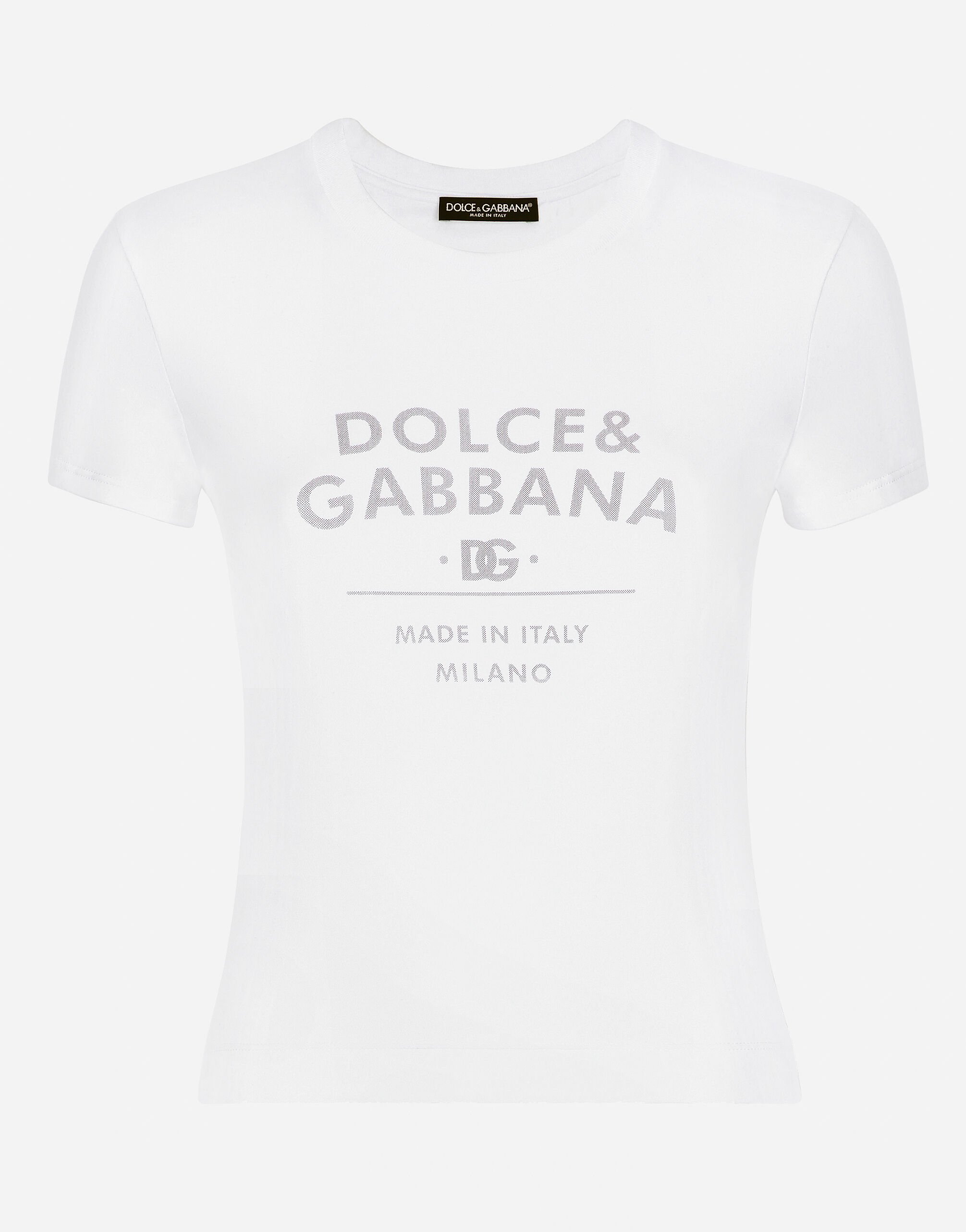 T SHIRT M CORTA GIRO in White for for Women Dolce Gabbana