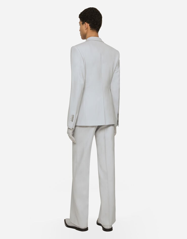 Dolce & Gabbana Double-breasted stretch wool Sicilia-fit jacket Grey G2RQ3TFUBE7
