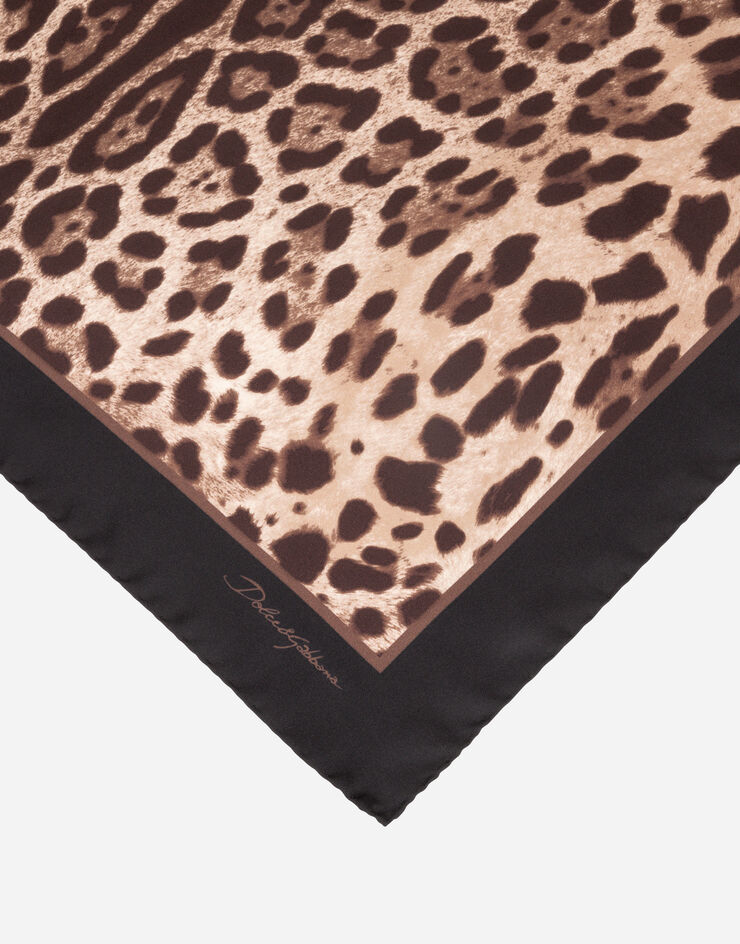 Dolce & Gabbana Silk foulard with leopard print Multicolor GQ211EG0T83