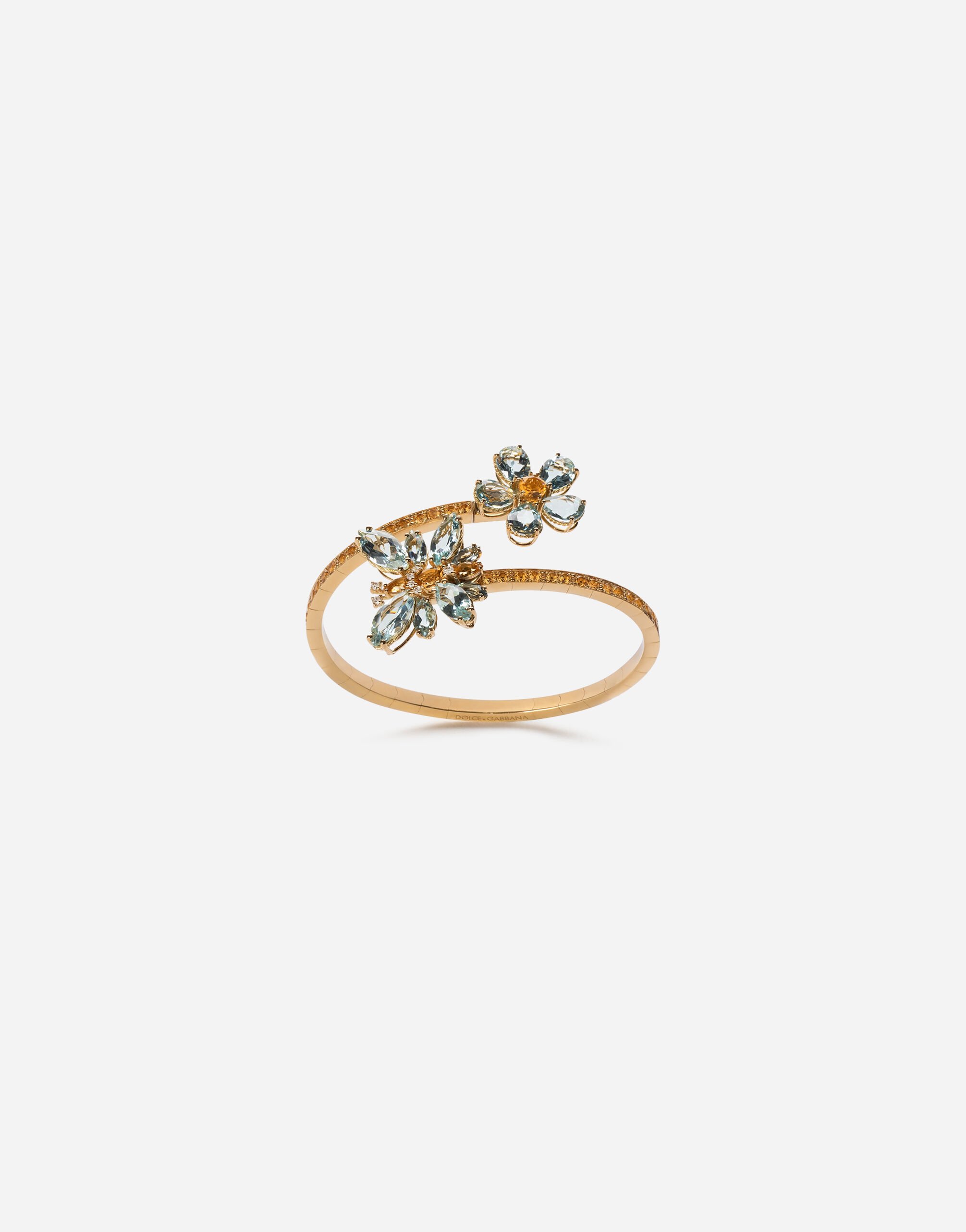 Dolce & Gabbana Spring yellow gold bracelet with butterfly-shaped settings and floral decoration Gold WBQA1GWQC01