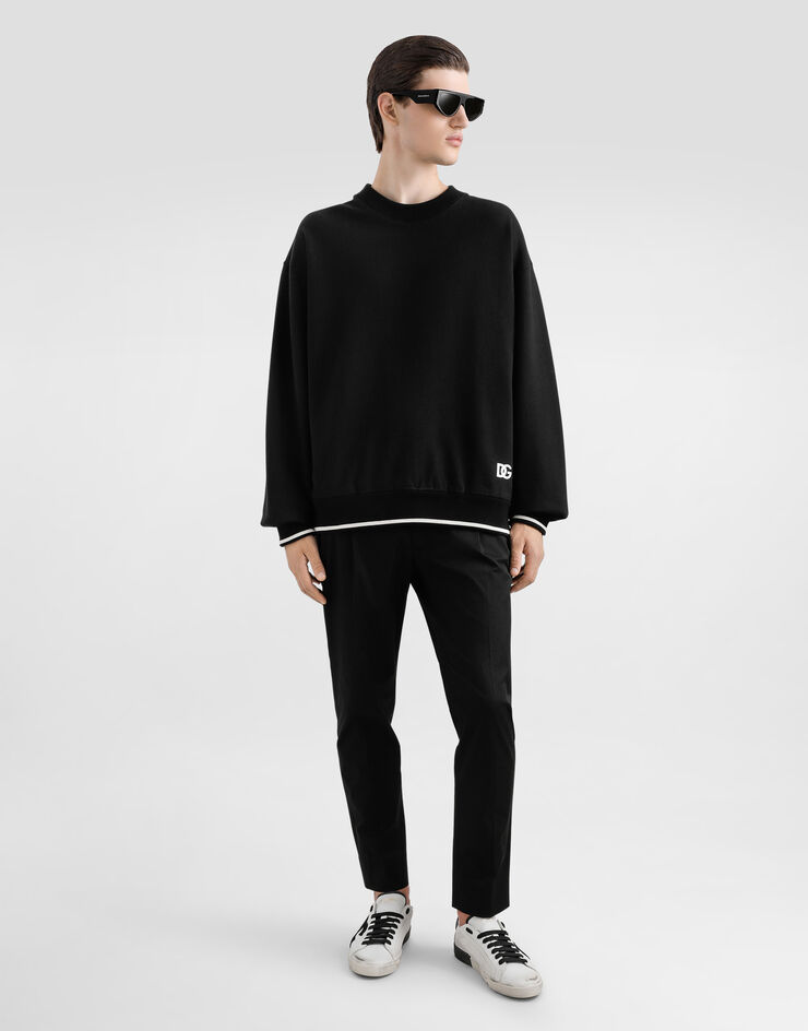 Dolce & Gabbana Cotton sweatshirt with logo Black G9AHSTG7N8L