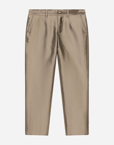 DolceGabbanaSpa Classic mikado silk pants White L43S75FUEAJ